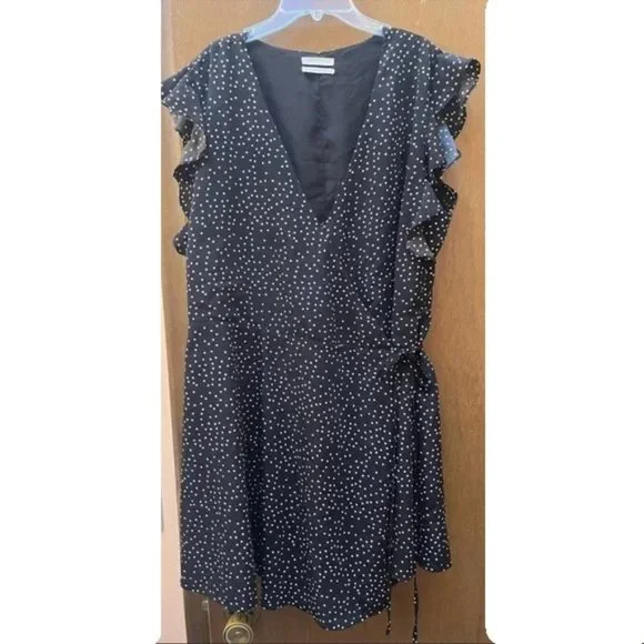 Urban Outfitters Josey Polka Dot Mini Wrap Dress Sz XL - Picture 3 of 16